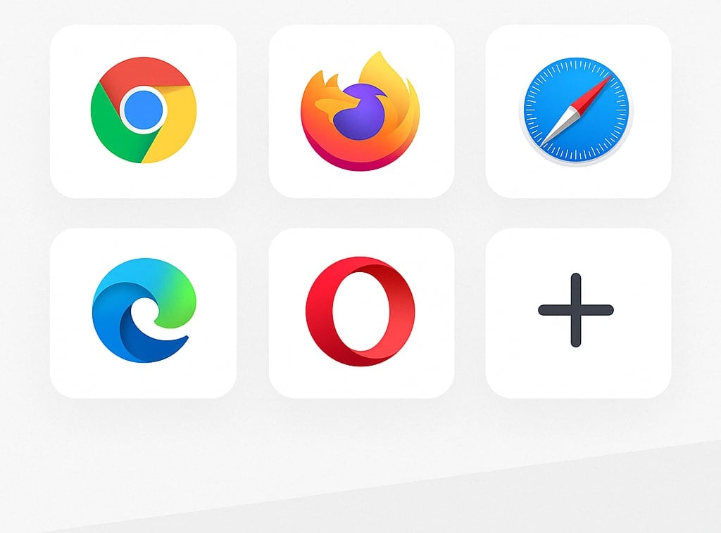 Real desktop browsers and mobile devices