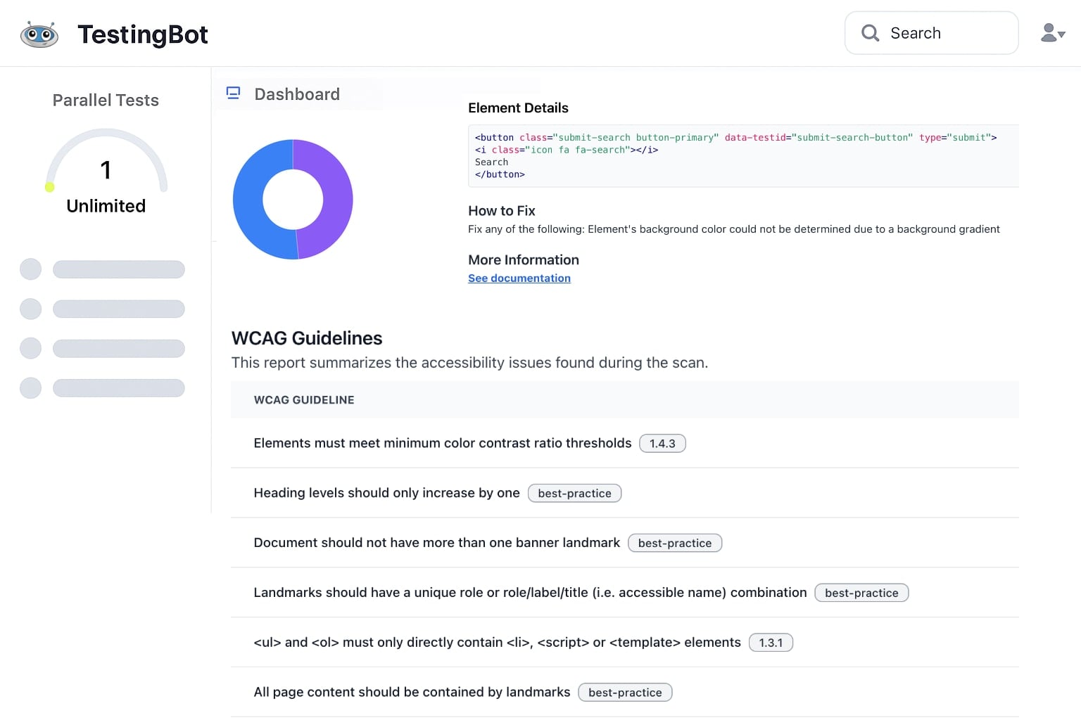 Accessibility Testing Dashboard