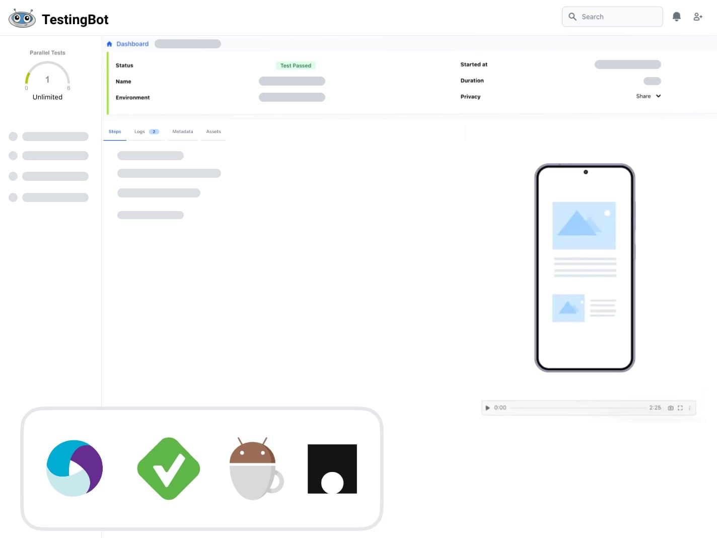 Video, screenshots & logs