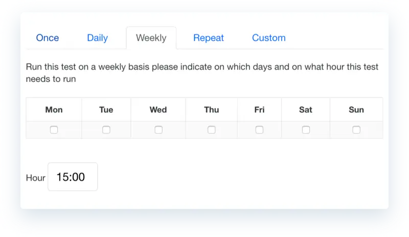 Schedule Tests